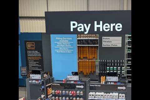 'Look up and  fit' area in Halfords' Reading store
